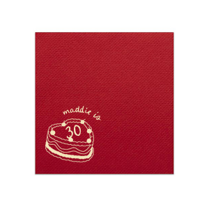 The Cherry Cake Napkin makes for a sweet addition to your next party event! This napkin takes the cake when it comes to style and function, available in a wide variety of styles and colors to best match your personal tastes.