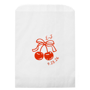 Pair your next big party with something sweet in the Cherry Bow Initials Bag. The stylish design makes for perfect giftware, imparting a memento or souvenir to your adoring guests. Featuring customizable text and colors, choose the best way to express yourself!