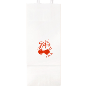 Pair your next big party with something sweet in the Cherry Bow Initials Bag. The stylish design makes for perfect giftware, imparting a memento or souvenir to your adoring guests. Featuring customizable text and colors, choose the best way to express yourself!