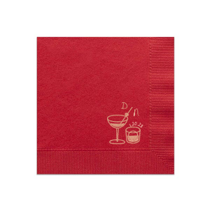 This His & Hers Cocktails Napkin features hand-drawn martini and rocks glass icons with a minimalist initial and date details. Add it to your bar setup to elevate entertaining and serve drinks with style. Perfect for engagement parties, weddings, or at-home cocktail hours.