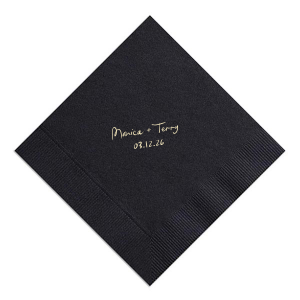 Keep it simple and classy with the Handwritten Script Napkin. The bespoke design features customizable text available in a variety of color printed on high quality napkins in the color of your choice.