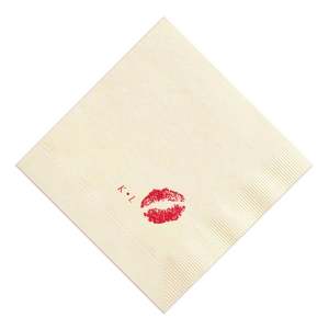 Leave your mark with the Lipstick Kiss Napkin. This cheeky design is perfect for valentine's parties, engagements or any other lovey-dovey special event in your life. Available in your choice of style and color, customize the product to fit your personal taste for your next special occasion.
