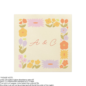 Brighten any party with the Flower Garden Border Photo Napkin! Perfect for spring or summer time events, the high quality photo napkin features an ink print of lovely garden flowers to impart a sunny feeling for any function. From baby showers, engagements or weddings, these napkins are sure to be a shine a sense of growth and renewal for your next special occasion.