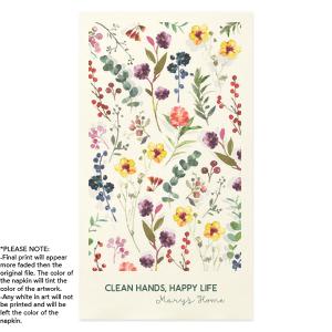 Bring a fresh design to your next special occasion with the Wildflower Botanical Photo Napkin. Featuring a menagerie of colorful wildflowers alongside customizable text, the full color photo napkin can be easily personalized to match your unique tastes.