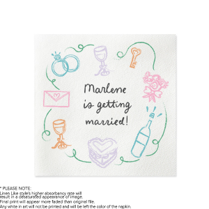 Bring fun to your next party event with the Party Doodles Full Color Napkins. The light hearted doodles encircle customized text, printed in full color ink to really pop! Perfect for fun and casual functions, the quirky design is perfect for your next party.