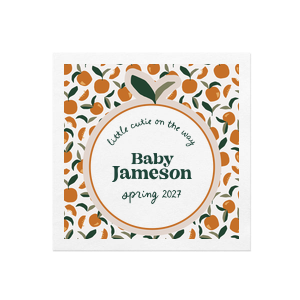 Make life all the more sweet with the Orange Bunches Photo Napkin at your next special party event. The cute and colorful design is printed in full color ink on high quality napkins, perfect for spring or summertime functions. Customize the text to create a personal phrase to make your next engagement party, birthday or wedding an unforgettably bright occasion. 