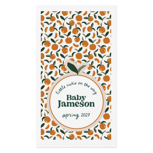 Make life all the more sweet with the Orange Bunches Photo Napkin at your next special party event. The cute and colorful design is printed in full color ink on high quality napkins, perfect for spring or summertime functions. Customize the text to create a personal phrase to make your next engagement party, birthday or wedding an unforgettably bright occasion. 