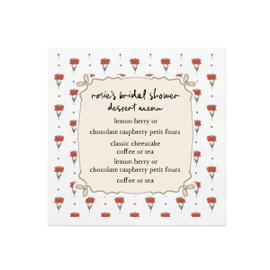 You'll swoon over our Posies and Bows Photo Napkin at your next special occasion. The high quality napkins are ink printed in full color to create an eye catching dinnerware sure to pop! Serving a variety of functions, customize the design with personalized text to make it one of a kind memento at your next wedding, anniversary, birthday party, or any other momentous event.
