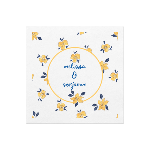 Symbolizing affection and romance, pansies are a perfect flower for declaring your love, making the Yellow Pansy Photo Napkin a perfect addition to your next momentous occasion. The full color photo napkin is suitable for weddings, engagements, anniversaries or any other special occasion in your life. Customize the text to fit your own party message, adding a personal touch of love.