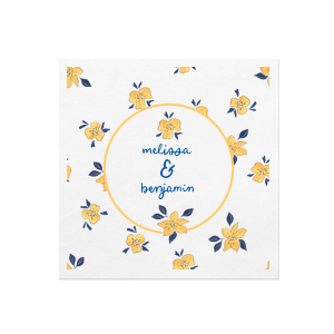 Symbolizing affection and romance, pansies are a perfect flower for declaring your love, making the Yellow Pansy Photo Napkin a perfect addition to your next momentous occasion. The full color photo napkin is suitable for weddings, engagements, anniversaries or any other special occasion in your life. Customize the text to fit your own party message, adding a personal touch of love.