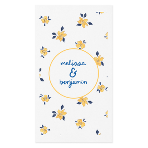 Symbolizing affection and romance, pansies are a perfect flower for declaring your love, making the Yellow Pansy Photo Napkin a perfect addition to your next momentous occasion. The full color photo napkin is suitable for weddings, engagements, anniversaries or any other special occasion in your life. Customize the text to fit your own party message, adding a personal touch of love.