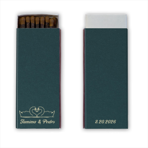 Celebrate love in all its forms with the Swan Lovers Matchbox. The beautiful and elegant design comes in your choice of colors with customizable text to represent you and your partner's one of a kind love for each other.
