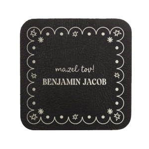 For once in a life time events, you can trust the Star of David Frame Coaster to make it memorable! The stylish design features a scalloped frame around Stars of David and customizable text. Create heart felt and congratulatory messages to make your next special occasion unforgettable.