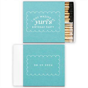 If you're looking for a unique birthday party favor, look no further! This scallop birthday match features a modern and minimal scallop frame. You can personalize this with the date of your event and the name of the birthday person. 