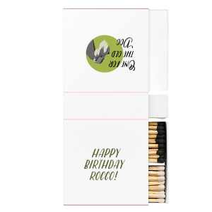 Our personalized White Classic Custom Photo Matchbox with Matte Black Ink Digital Print Colors and Matte Army Green Ink Digital Print Colors can be customized to complement every last detail of your party.