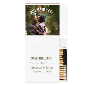 Our custom White Square Custom Photo Matchbox with Matte Spruce Ink Digital Print Colors and Matte White Ink Digital Print Colors has a Simple Heart Flourish graphic and is good for use in Frames, Hearts, Wedding themed parties and couldn't be more perfect. It's time to show off your impeccable taste.
