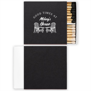 The Good Times At Home Matchbook features hand-drawn seating artwork and cheerful curved lettering for a relaxed, welcoming feel. Add it to your space to encourage laid-back gatherings and memorable moments. Ideal for backyard get-togethers or weekend hosting.