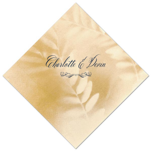 The Classic Script Royal Flourish Napkin embodies royal elegance with its scrolling script, beautifully showcasing the couple’s names. Accented by a sophisticated flourish, this design conveys a sense of majestic simplicity, ideal for adding a regal touch to any distinguished event or celebration.