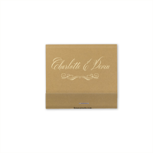 Light up the occasion with the Formal Script Wedding Match. Featuring regal script and a fine flourish, this matchbook adds a touch of sophistication to your celebration—just the detail needed to complement your thoughtfully curated wedding ambiance.