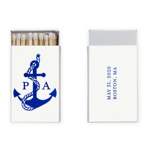 The Anchor Nautical Nuptial Matchbox makes for a wonderful and stylish keepsake for your next big party event. Whether for an engagement, wedding or anniversary, the maritime design is perfect for outdoor or coastal themed occasions, ensuring smooth sailing towards a good time. 
