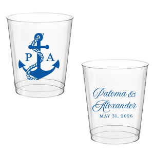 The Sailboat Nautical Nuptial Cup makes a splendid addition to toasting on the coast! Featuring a two-sided design, the anchor graphic makes for great maritime or coastal themed events. Customize the opposing side's text to convey your own heartfelt message! 