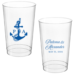 The Sailboat Nautical Nuptial Cup makes a splendid addition to toasting on the coast! Featuring a two-sided design, the anchor graphic makes for great maritime or coastal themed events. Customize the opposing side's text to convey your own heartfelt message! 