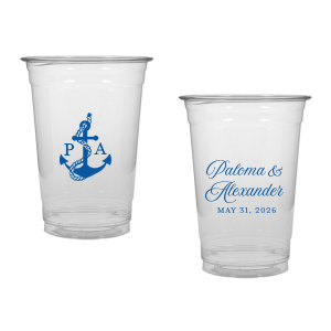 The Sailboat Nautical Nuptial Cup makes a splendid addition to toasting on the coast! Featuring a two-sided design, the anchor graphic makes for great maritime or coastal themed events. Customize the opposing side's text to convey your own heartfelt message! 