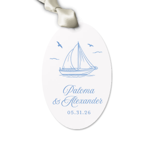 Embellish your gifts with a personal touch with the Sailboat Nautical Nuptial Gift Tag. The stylish tag is perfect to add to any gift at your party event, giving an extra special touch to honored guests. Customize the text to impart your own unique message that is sure to be as unforgettable as your big event.