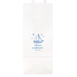 The Sailboat Nautical Nuptial Gift Bag is a great party addition to put the wind in your sails. The bespoke design is perfect for maritime or coastal themed events, making a precious keepsake from guests to remember the good times had. Customize the text to convey your own unique message!