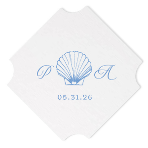 Your next party event will be a hit with the Seashell Monogram Coaster. The design features a beautiful shell flanked by monogram initials. Our customizer makes it easy to personalize the design to best match your unique sense of style.