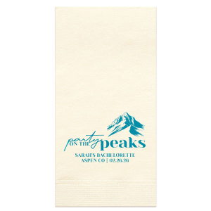 The Party on the Peaks Napkin is perfectly fabulous for destination bachelorette parties and more! Printed on the napkin style and foil color of your choice, the stylish napking is easy to customize with your important event details. 