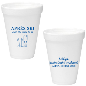 The Bride To Be Après Cup is perfect for destination bachelorette parties! Memorialize your special event with a high quality cup of your style choice printed in the color that best matches your taste. Personalize the text to convey all the important details and any well wishes for honored guests.