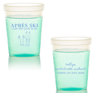 The Bride To Be Après Cup is perfect for destination bachelorette parties! Memorialize your special event with a high quality cup of your style choice printed in the color that best matches your taste. Personalize the text to convey all the important details and any well wishes for honored guests.
