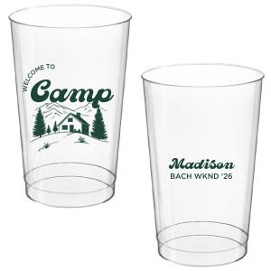 Toast to the good times with the Welcome to Camp Bachelorette Cup. The scenic design is ideal for destination bachelorette events but is suitable for any outdoorsy occasion. The customizable design comes in your choice of style and color to make your momentous party all the more memorable. 