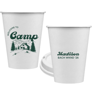 Toast to the good times with the Welcome to Camp Bachelorette Cup. The scenic design is ideal for destination bachelorette events but is suitable for any outdoorsy occasion. The customizable design comes in your choice of style and color to make your momentous party all the more memorable. 