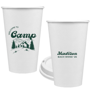 Toast to the good times with the Welcome to Camp Bachelorette Cup. The scenic design is ideal for destination bachelorette events but is suitable for any outdoorsy occasion. The customizable design comes in your choice of style and color to make your momentous party all the more memorable. 