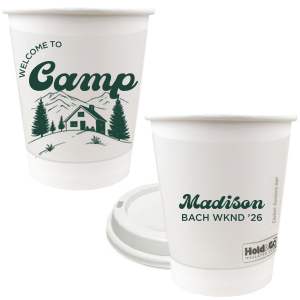 Toast to the good times with the Welcome to Camp Bachelorette Cup. The scenic design is ideal for destination bachelorette events but is suitable for any outdoorsy occasion. The customizable design comes in your choice of style and color to make your momentous party all the more memorable. 