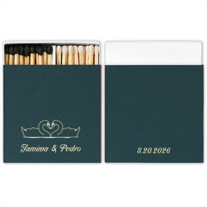 Celebrate love in all its forms with the Swan Lovers Matchbox. The beautiful and elegant design comes in your choice of colors with customizable text to represent you and your partner's one of a kind love for each other.