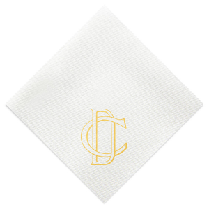 Craft your love's emblem with the Linked Initials Wedding Napkin, intertwining your initials in a bespoke symbol of unity. This personalized monogram adds an intimate and creative touch to your wedding, symbolizing two lives joining as one.
