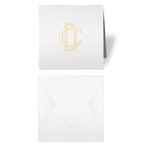 Express gratitude or share personal sentiments with the Linked Initials Card. Crafted with interlinked initials forming an unbreakable chain, this design symbolizes enduring connection. Whether for wedding thank yous or heartfelt notes, it's the perfect canvas for your words.