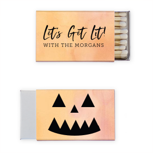 Ignite the fun with the Let's Get Lit Pumpkin Matchbox. Perfectly playful, this matchbox features a cheeky "Let’s Get Lit!" on one side. Flip over for a grinning, spooky pumpkin face—a delightful nod to lighting candles and celebrations alike!