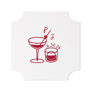 Everyone is unique, so make your party unique with the His & Hers Cocktails Coaster.  The elegant design exemplifies the unique coupling of beverages just like your relationship. Perfect for anniversaries, engagements, wedding or even home entertainment, the customizable design is sure to fit your next special event. 