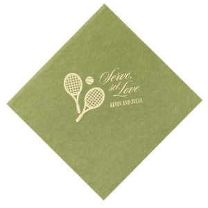 Serve up a fresh and sporty design at your next party event with the Serve Set Love Napkin from our Country Club collection. Featuring customizable text in your choice of foil and napkin color, personalize your product to best match your next special summertime occasion.