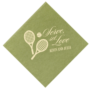 Serve up a fresh and sporty design at your next party event with the Serve Set Love Napkin from our Country Club collection. Featuring customizable text in your choice of foil and napkin color, personalize your product to best match your next special summertime occasion.