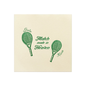 Accentuate your next big party event with the Match Made in Heaven Tennis Napkin from our Country Club collection. Perfect for summertime shindigs and outdoorsy occasions, the customizable napkin comes in your choice of foil and napkin colors along with personalized text. Score them before it's too late!