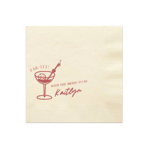 Get the par-tee started with the Par-Tee Bridal Shower Napkin from our Country Club collection. The customizable napkin features a variety of foil and napkin colors to best personalize your party event, making it perfect for outdoor and summertime occasions. 