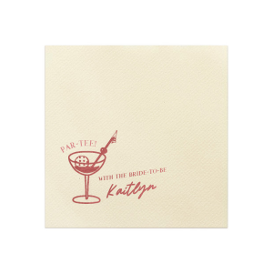 Get the par-tee started with the Par-Tee Bridal Shower Napkin from our Country Club collection. The customizable napkin features a variety of foil and napkin colors to best personalize your party event, making it perfect for outdoor and summertime occasions. 