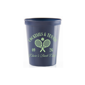 You'll love sipping from the Cocktails & Tennis Cup from our Country Club collection at your next party! The trendy and sporty design is perfect for outdoor summertime events and is available in a wide variety of colors and cup styles, personalizing it to your exact tastes. Featuring customizable text to add your own message, your guests will surely take notice.