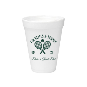 You'll love sipping from the Cocktails & Tennis Cup from our Country Club collection at your next party! The trendy and sporty design is perfect for outdoor summertime events and is available in a wide variety of colors and cup styles, personalizing it to your exact tastes. Featuring customizable text to add your own message, your guests will surely take notice.