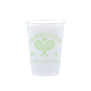 You'll love sipping from the Cocktails & Tennis Cup from our Country Club collection at your next party! The trendy and sporty design is perfect for outdoor summertime events and is available in a wide variety of colors and cup styles, personalizing it to your exact tastes. Featuring customizable text to add your own message, your guests will surely take notice.